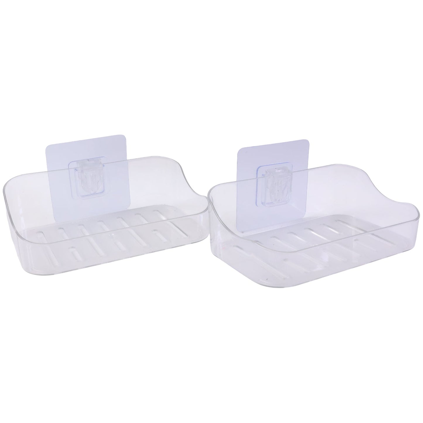 Wall-Mounted Transparent Soap Dish Holder Set