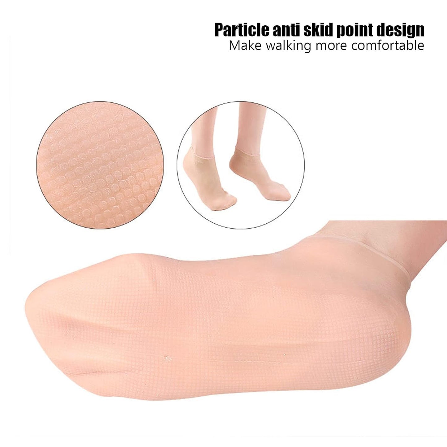 Moisturizing silicone socks for foot care and prevention of dryness