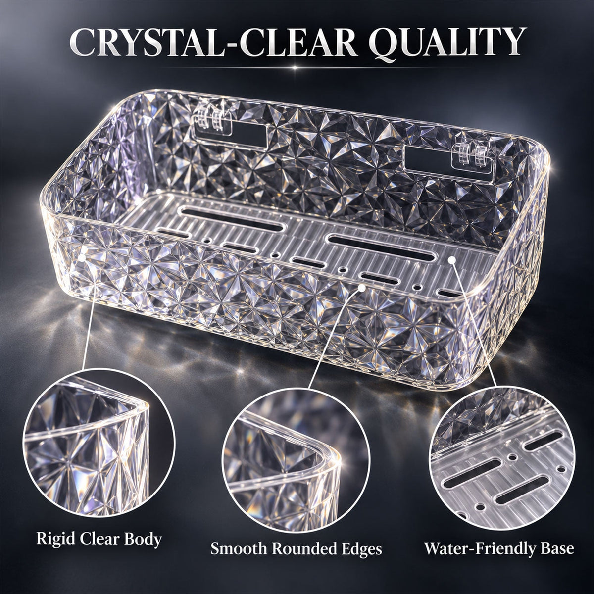 Diamond Design Bathroom Wall Rack for Toiletries and Cosmetic Storage (1 Pc)