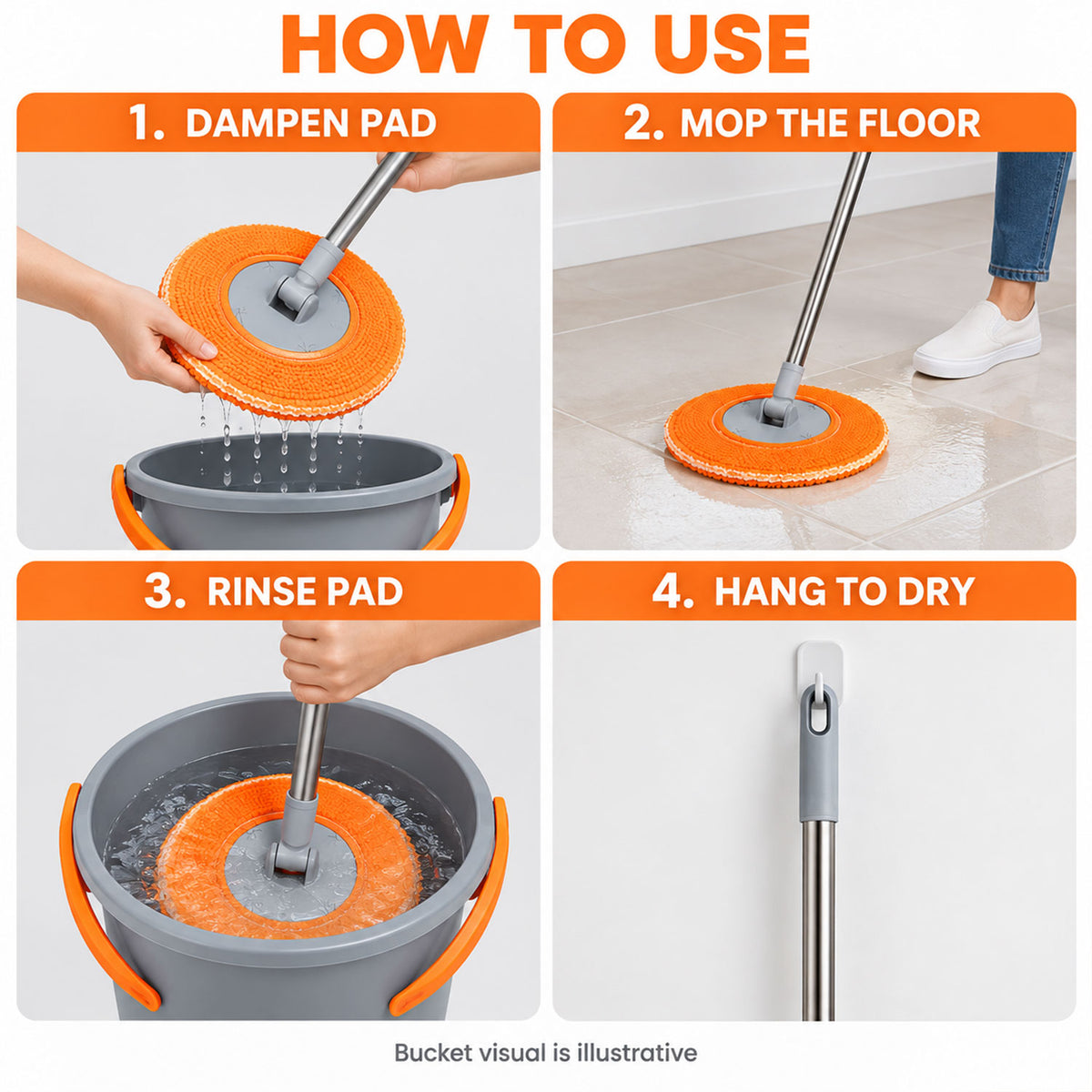 Multipurpose Spin Mop (1 Pc Set)