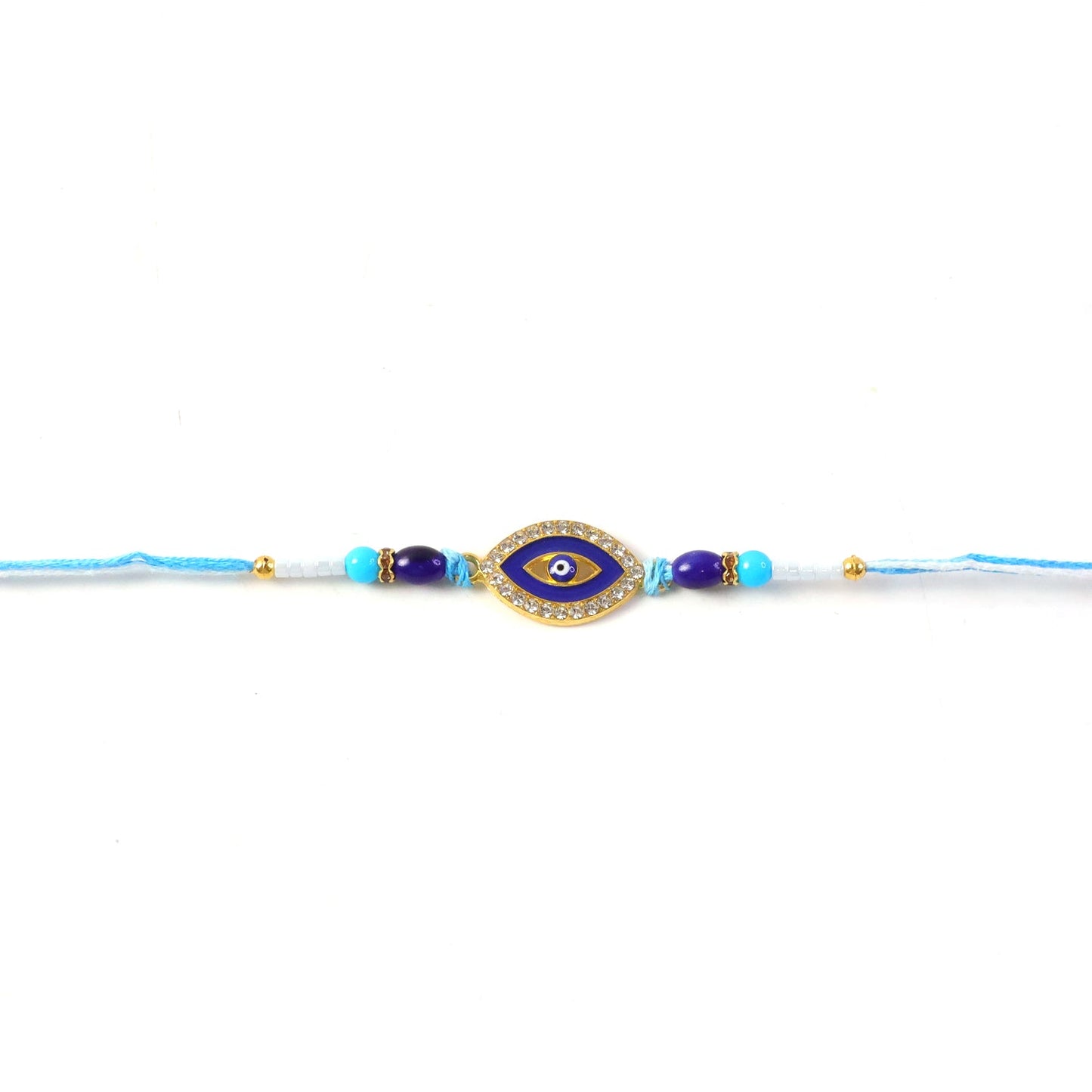 Soft thread Rakhi tied on brother's wrist for festival