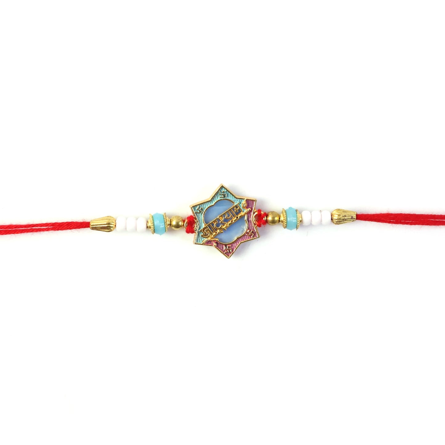 Full design of Khatu Shyam Rakhi with colorful beads