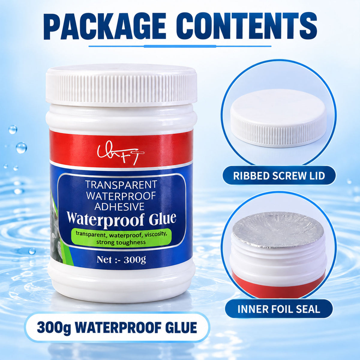 Transparent Waterproof Glue 300g Without Brush (1 pc)