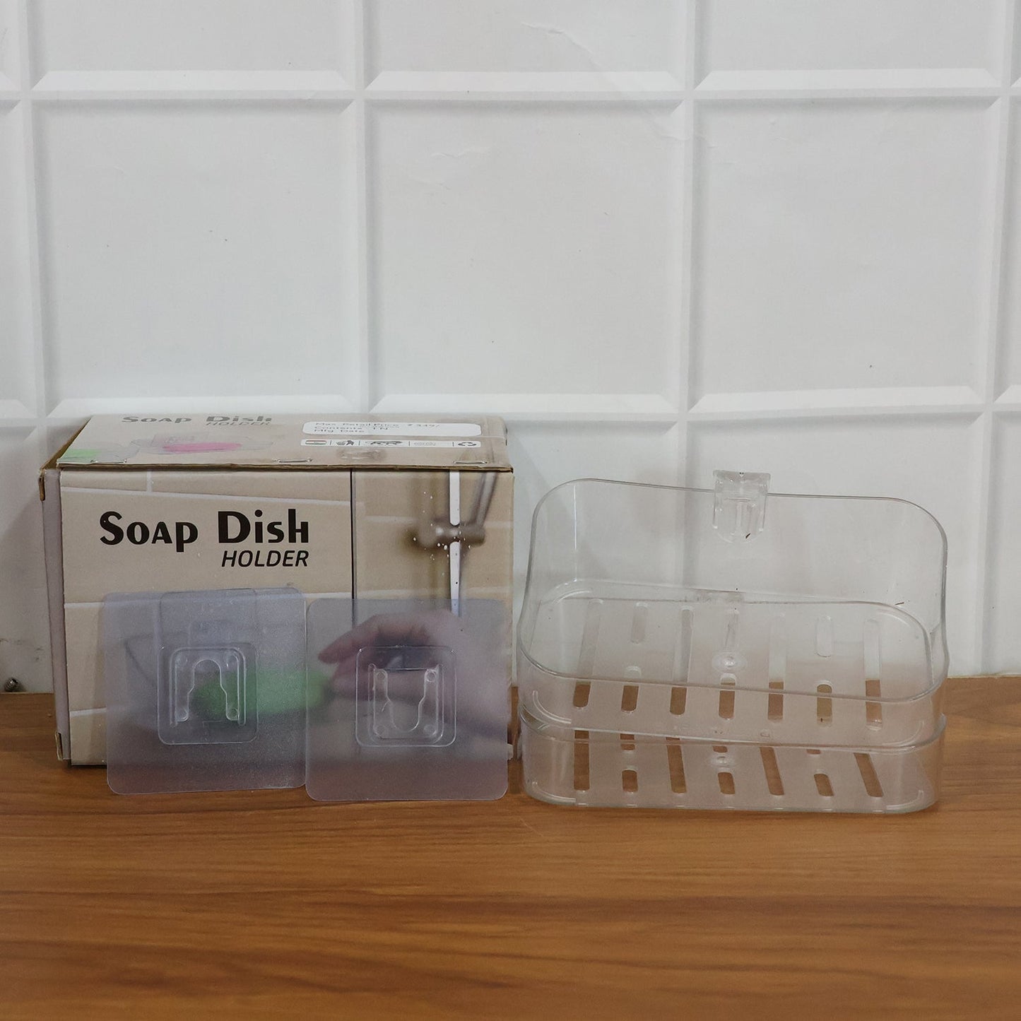 Wall-Mounted Transparent Soap Dish Holder Set
