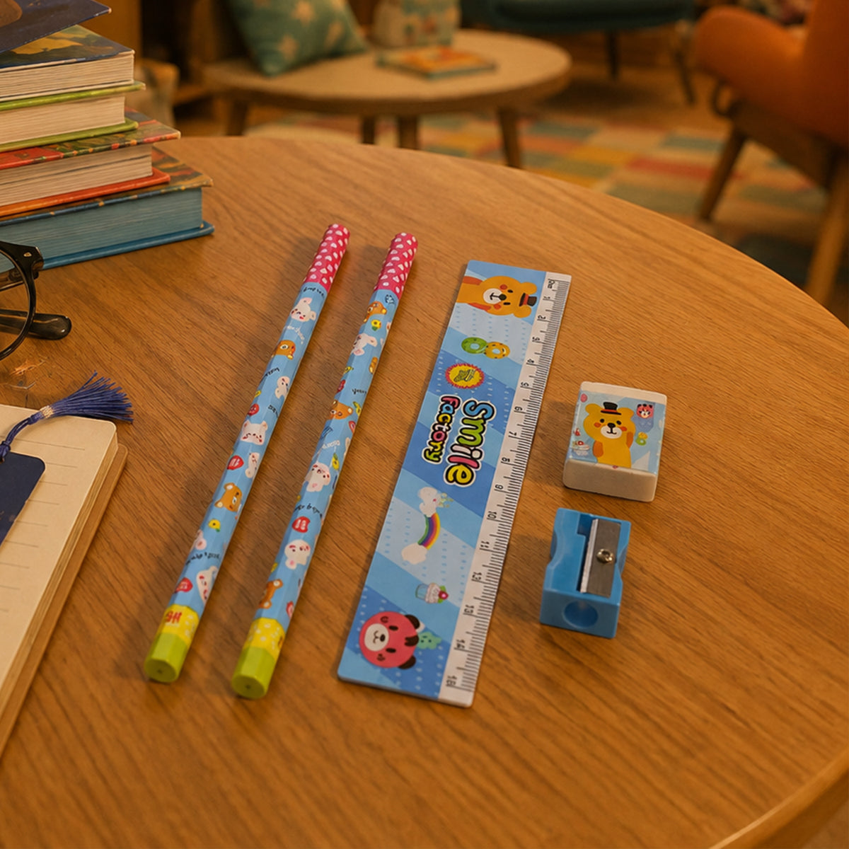 Fun & Functional! 5-in-1 Cartoon Pencil Set for School & Play (5 Pc)