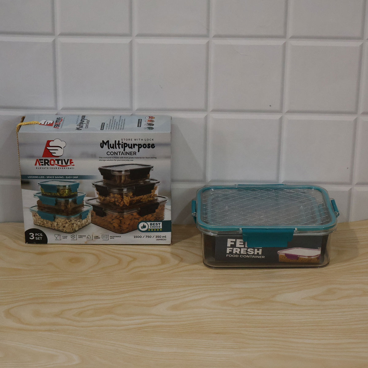 Multipurpose Plastic Containers / Lunch Boxes (3 Pcs Set / 1500, 750, 350 ML Approx)