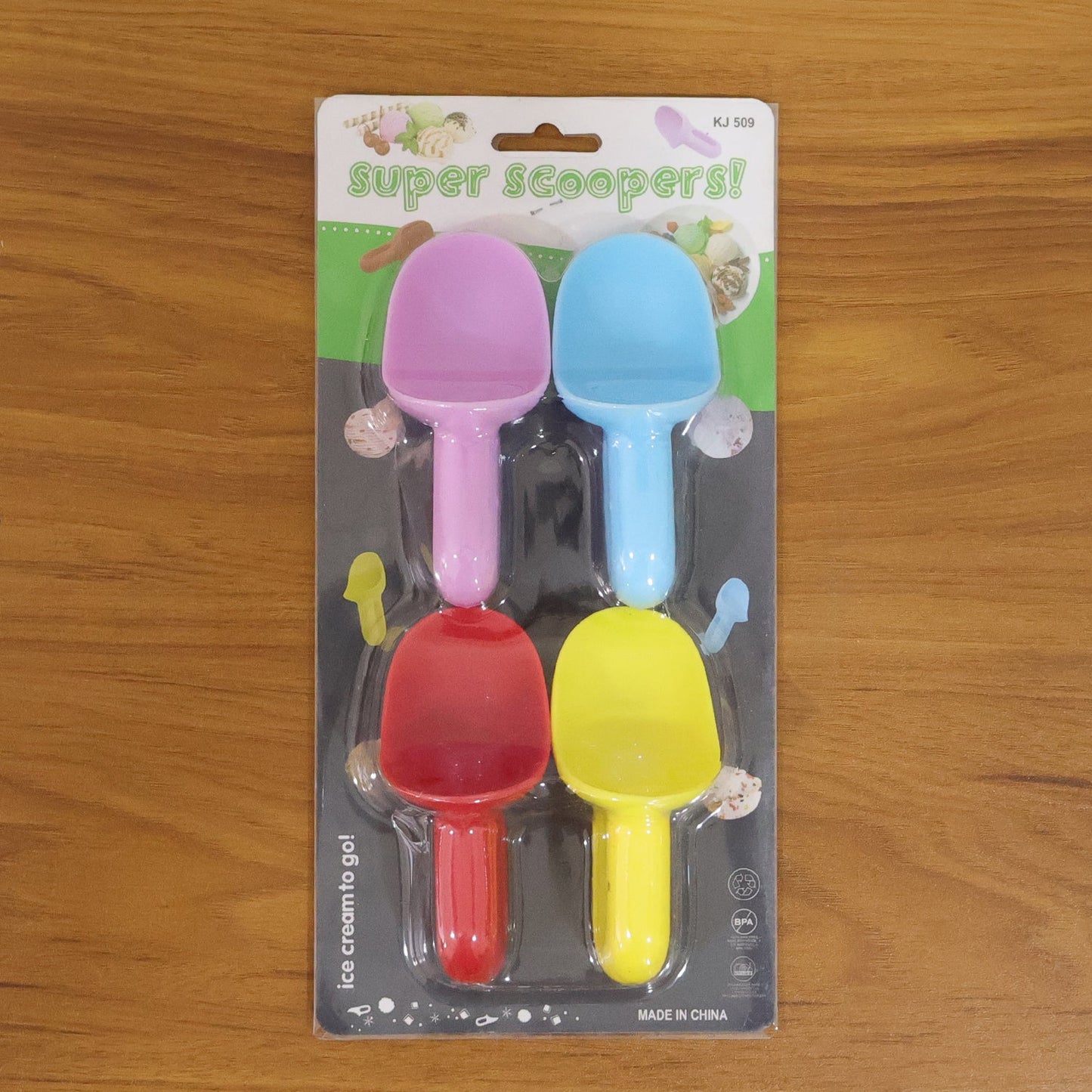 Plastic Ice Cream Scoop Set (4 Pc)