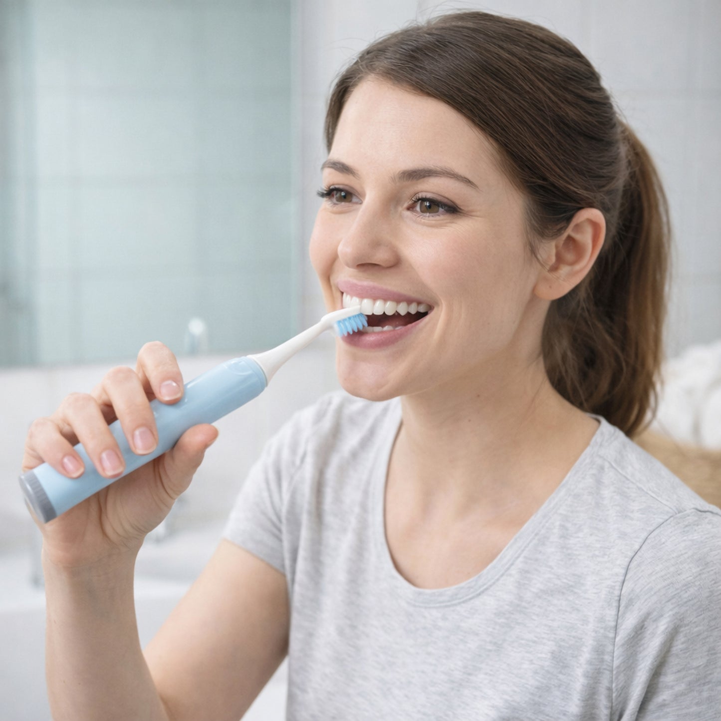 Electric Toothbrush With 4  Extra Head (1 Pc, Battery Included, Mix Color)