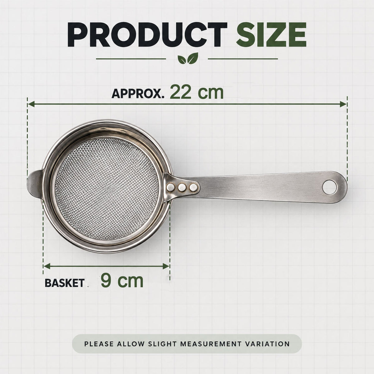 Tea strainer size guide