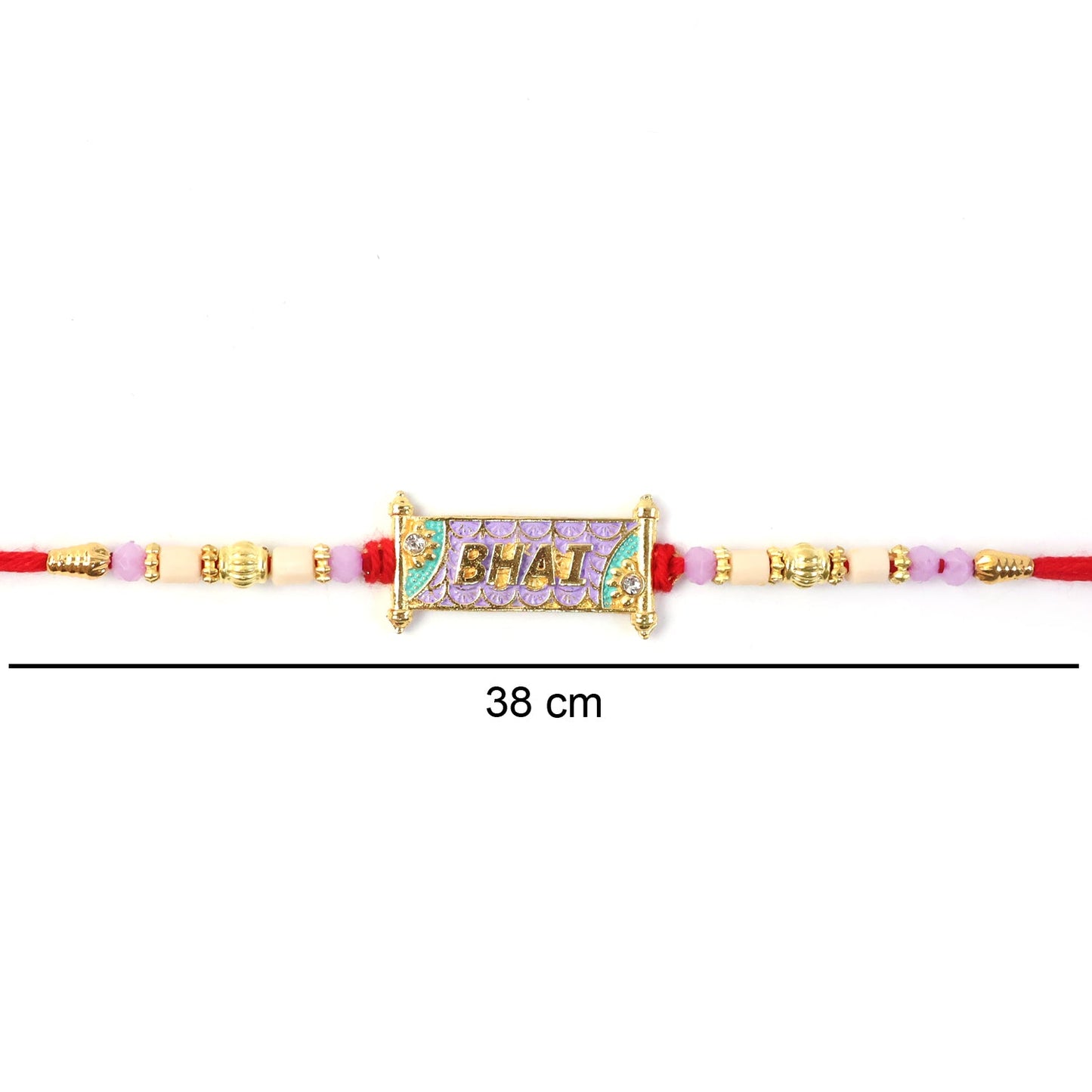 Comfortable soft thread Rakhi with colorful beads