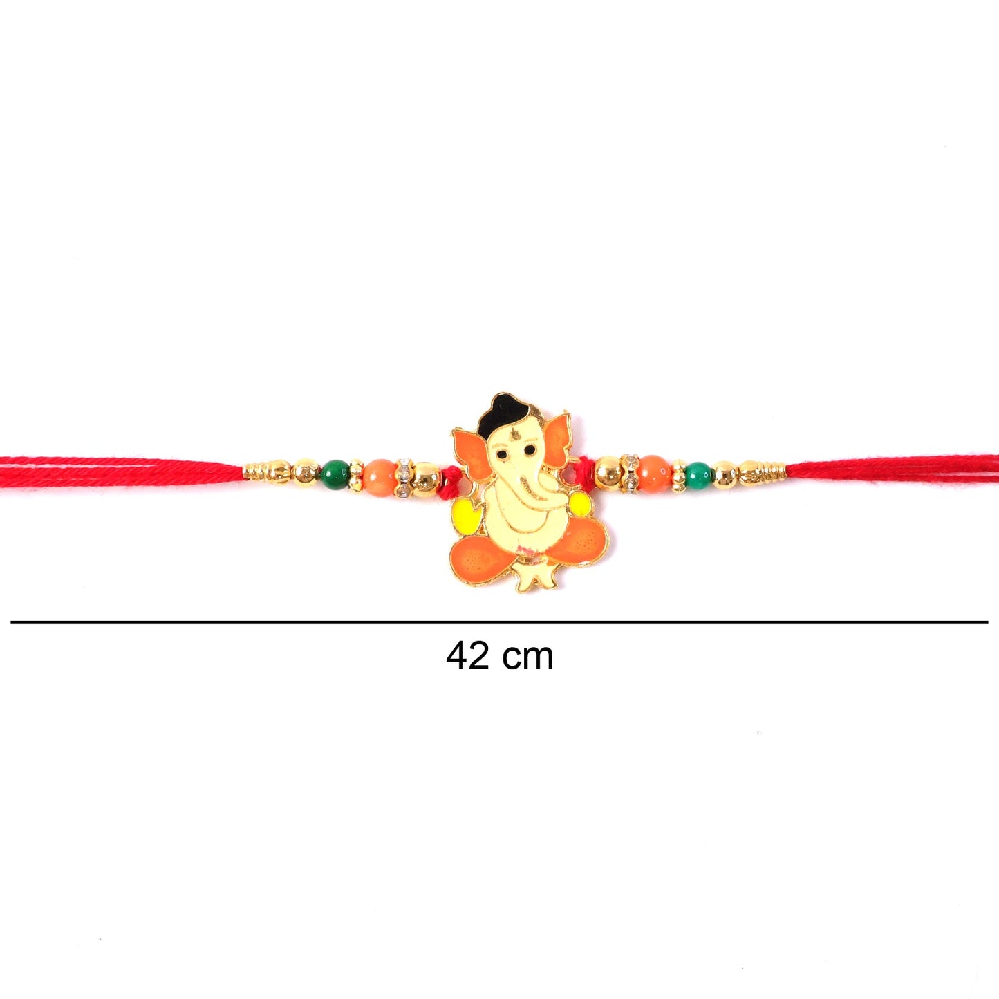 Colorful multicolor beads on stylish Rakhi