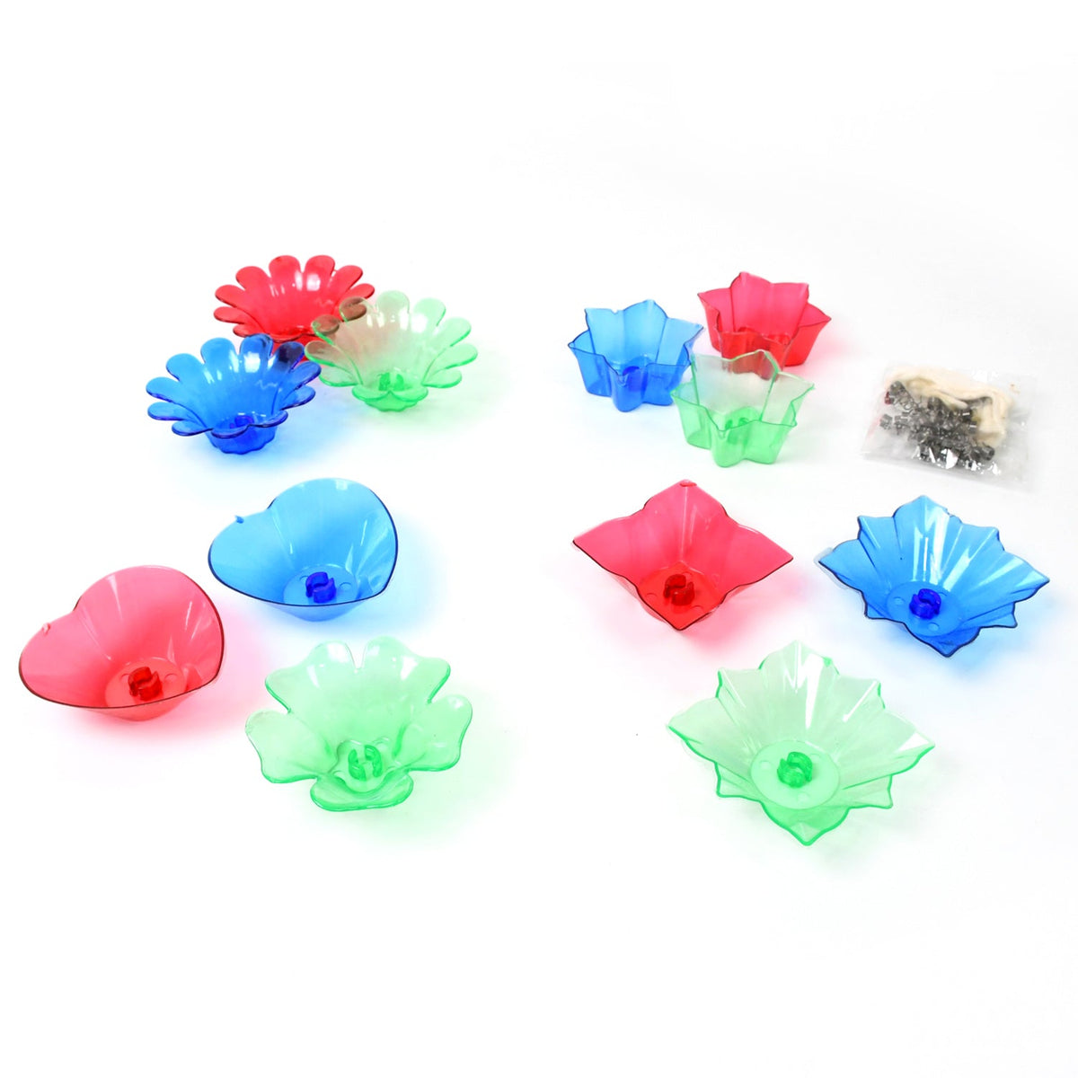 Lotus Reflection Diya Set for Home Decor, Colourful Tealight Holders (12 Pc Set)