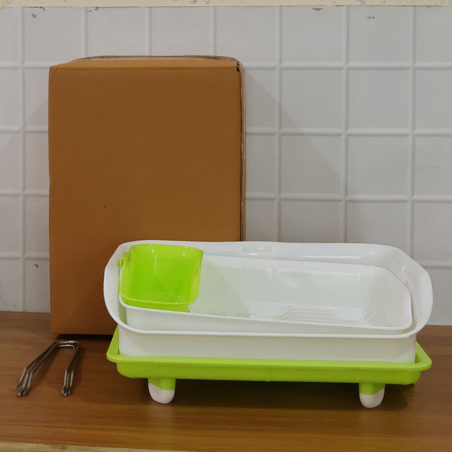 kitchen dish organizer rack with tray