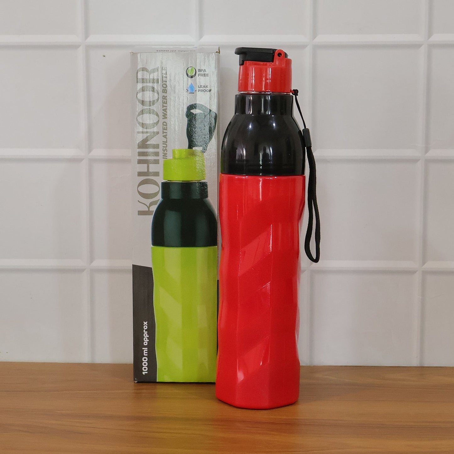 Plastic 1000 ML Approx Sports Water Bottle (1 Pc)