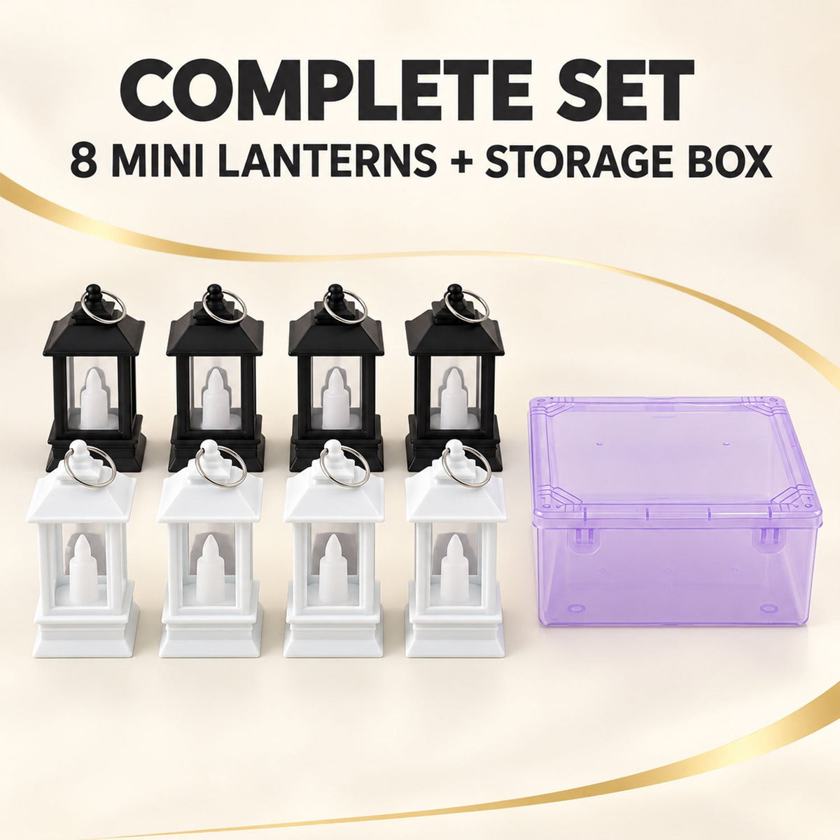LED lantern candles white bg