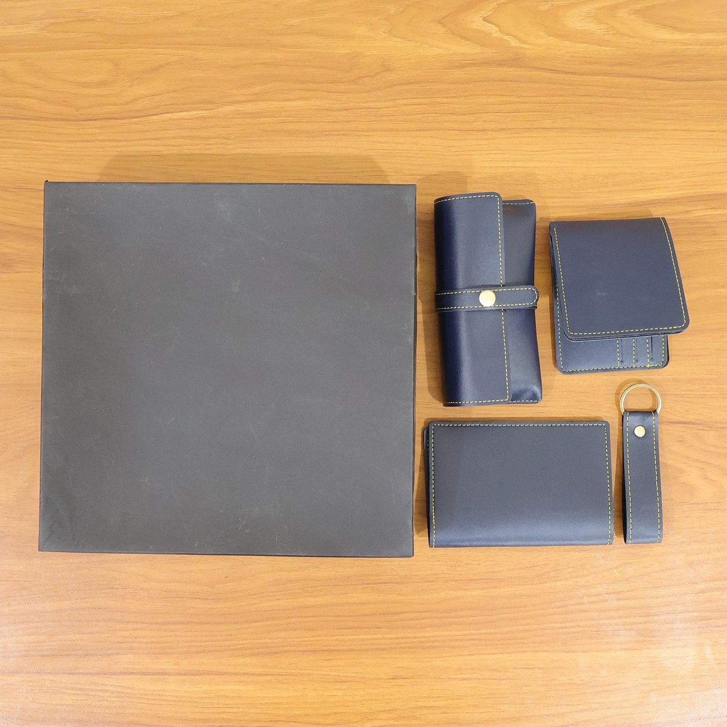 premium men's leather wallet combo set