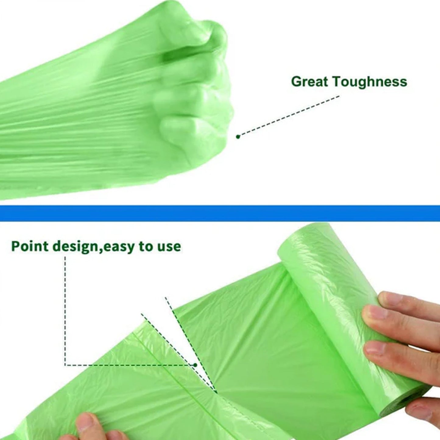 Heavy Duty Green Garbage Bags Roll (50 Bag, 50x60 Cm)
