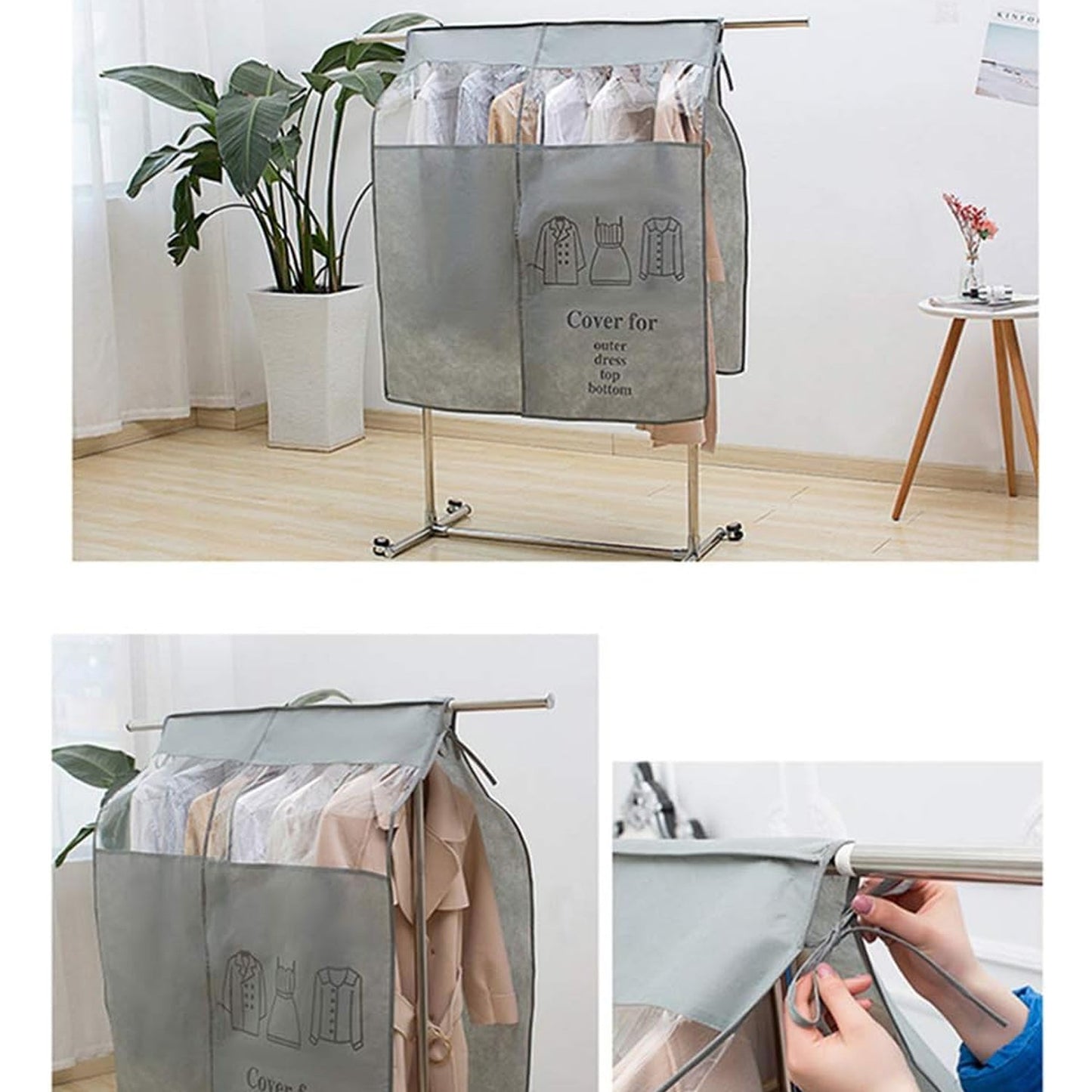 Garment cover zipper design