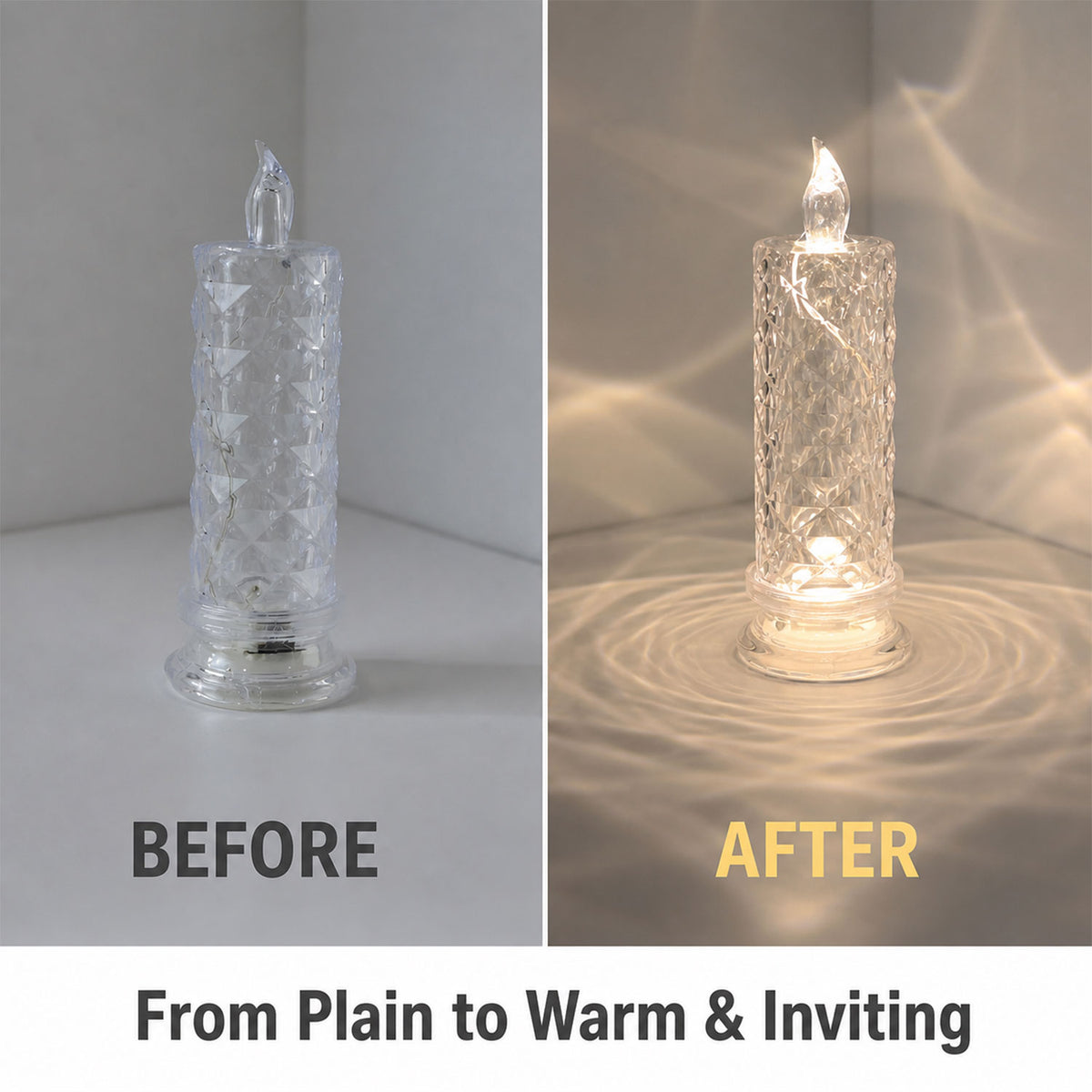 Decorative LED Crystal Candle Light (1 Pc)