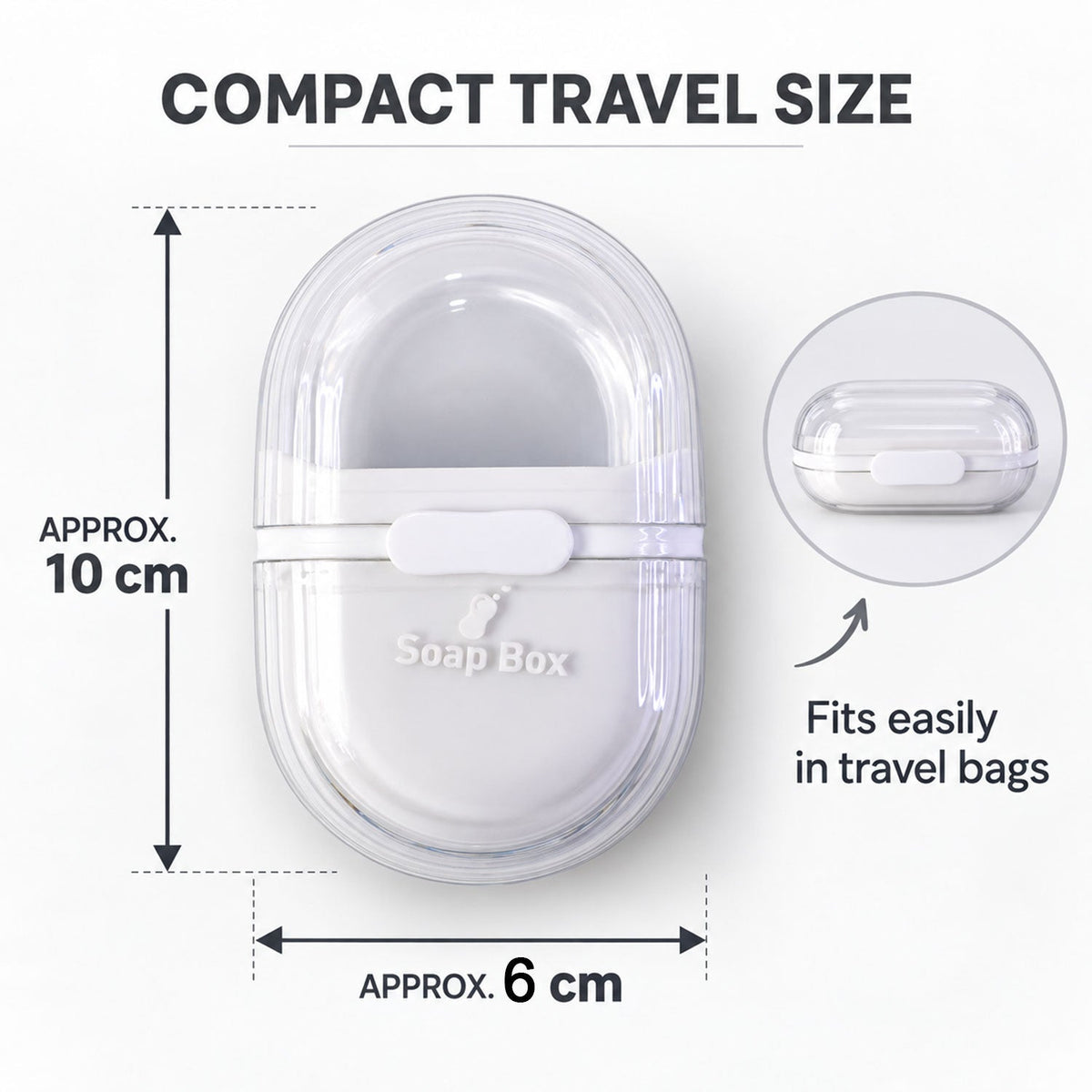 Plastic Travel Soap Case with Slide Lock and Removable Tray for Toiletries (1 Pc)