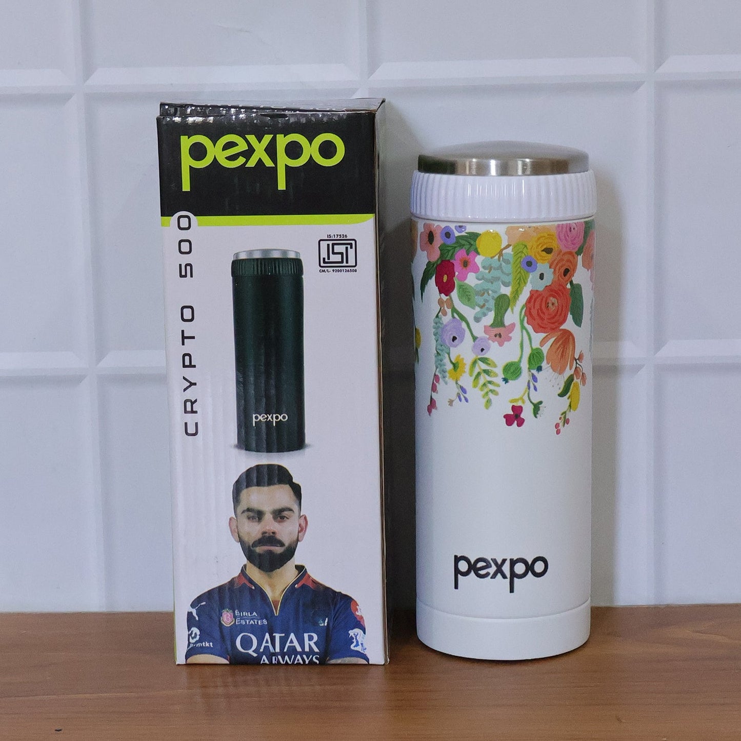 Pexpo Crypto Art Hot & Cold Vacuum Insulated Stainless Steel Water Bottle 500 ML