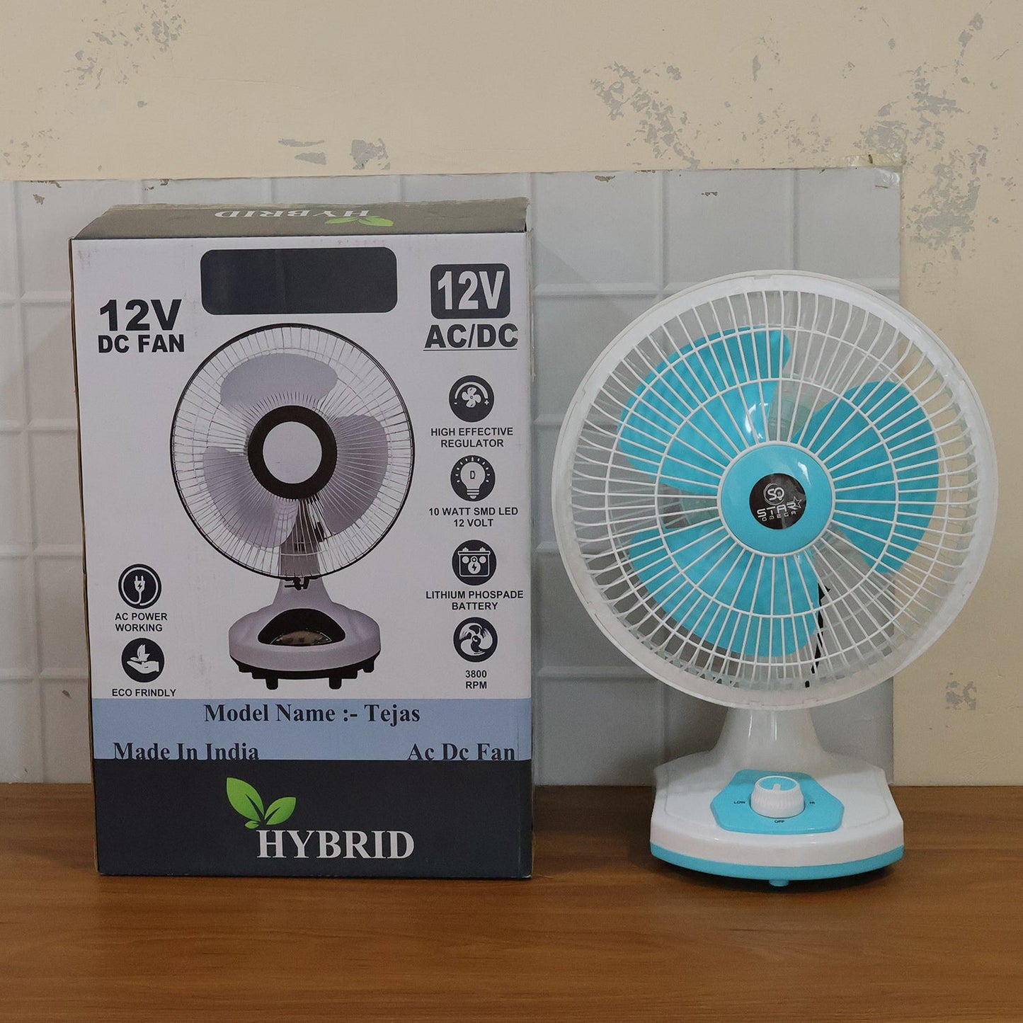 12V DC Table Fan with Adjustable Speed Control and High Speed Airflow
