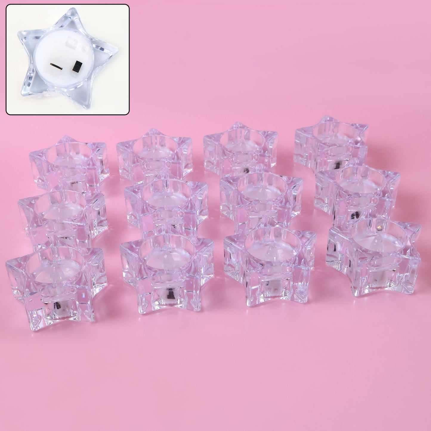12 LED Crystal Smokeless Candles