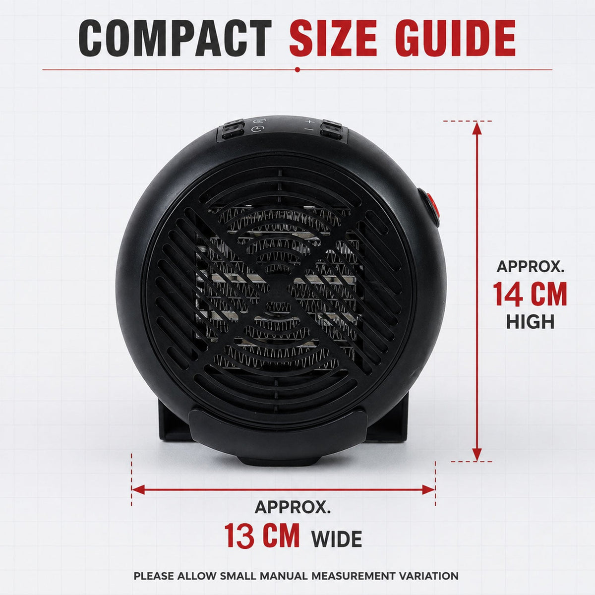 Room heater size guide