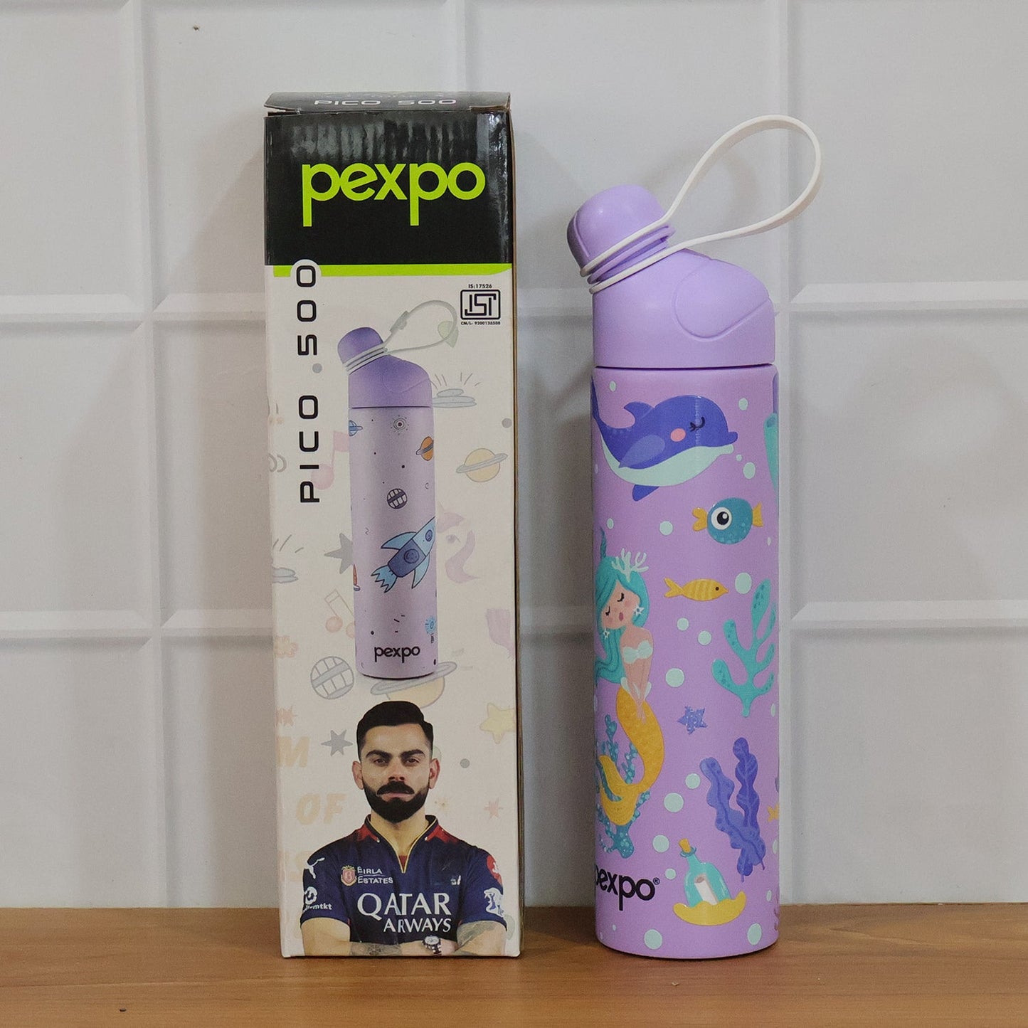 Pexpo Pico Art Printed Hot & Cold Insulated Stainless Steel Water Bottle 500 ML