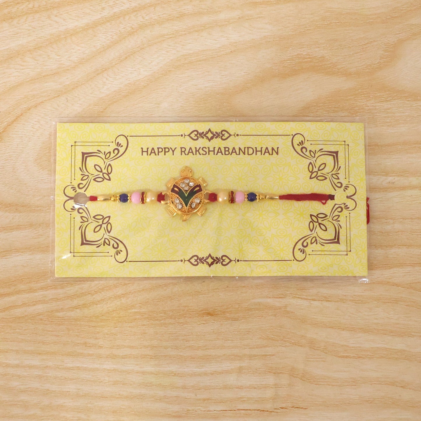Gift-ready Traditional Tortoise Charm Rakhi for Raksha Bandhan