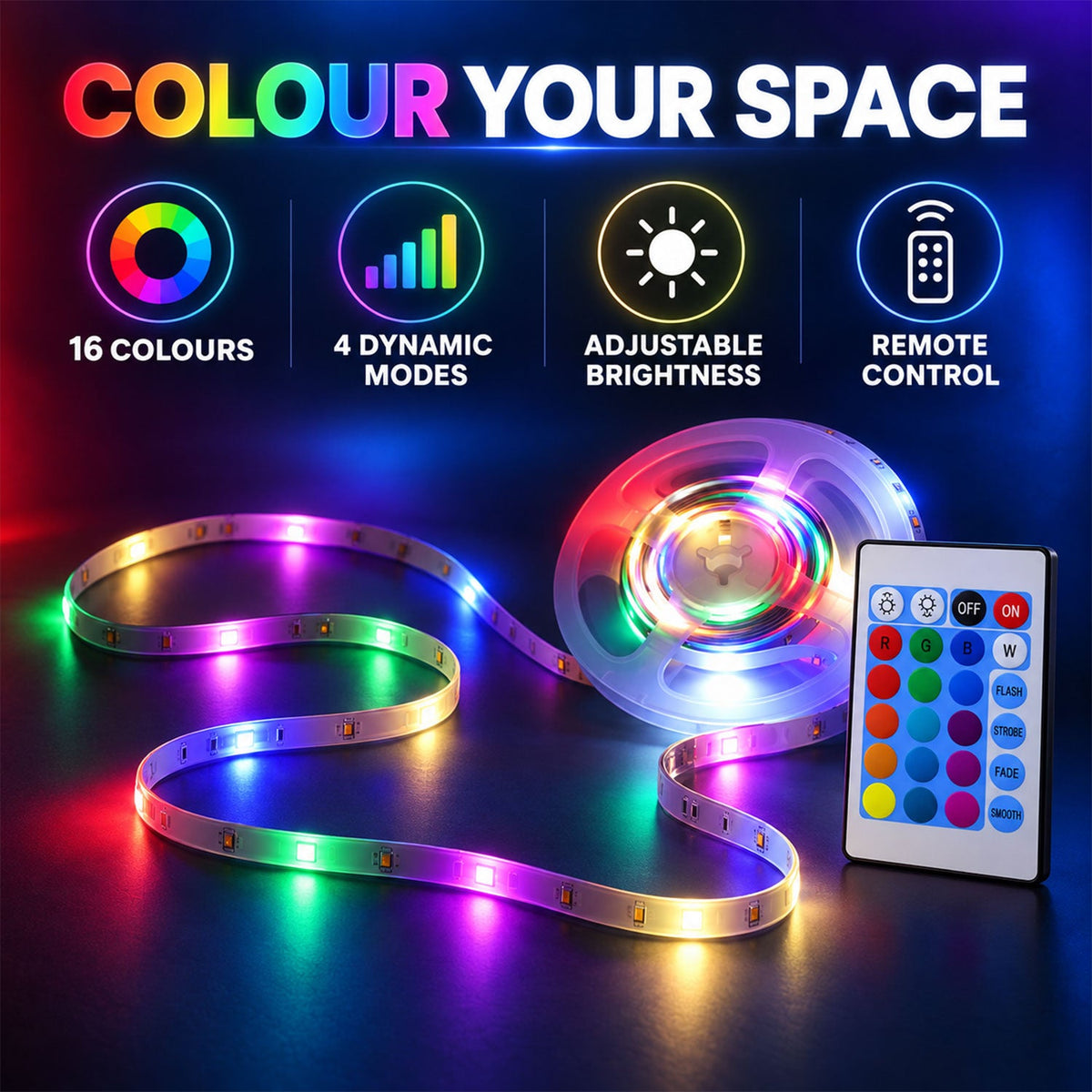 LED strip light white bg