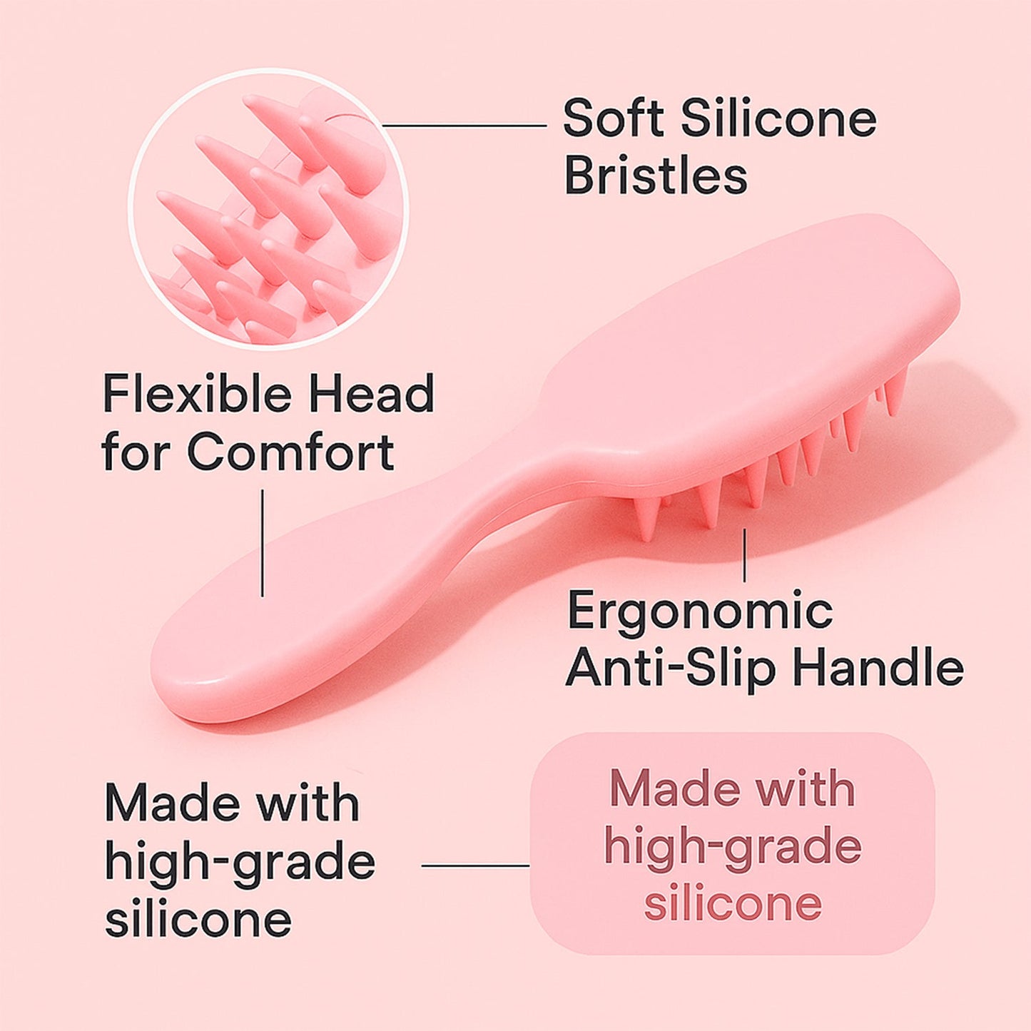 Multipurpose Silicone Scalp Massager Shampoo Brush (1 Pc) (Copy)