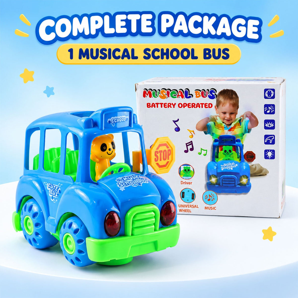 Musical school bus toy white bg