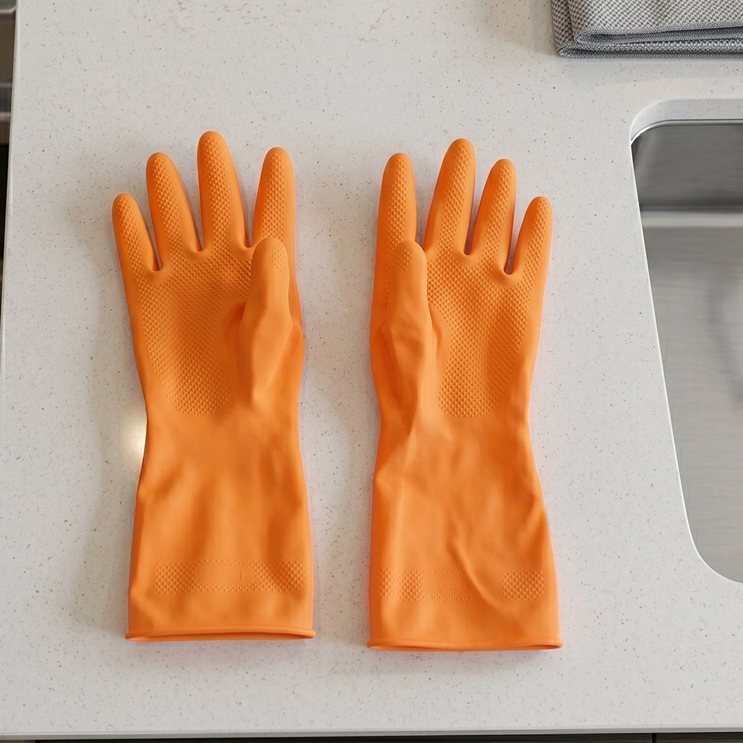 Waterproof orange gloves daily