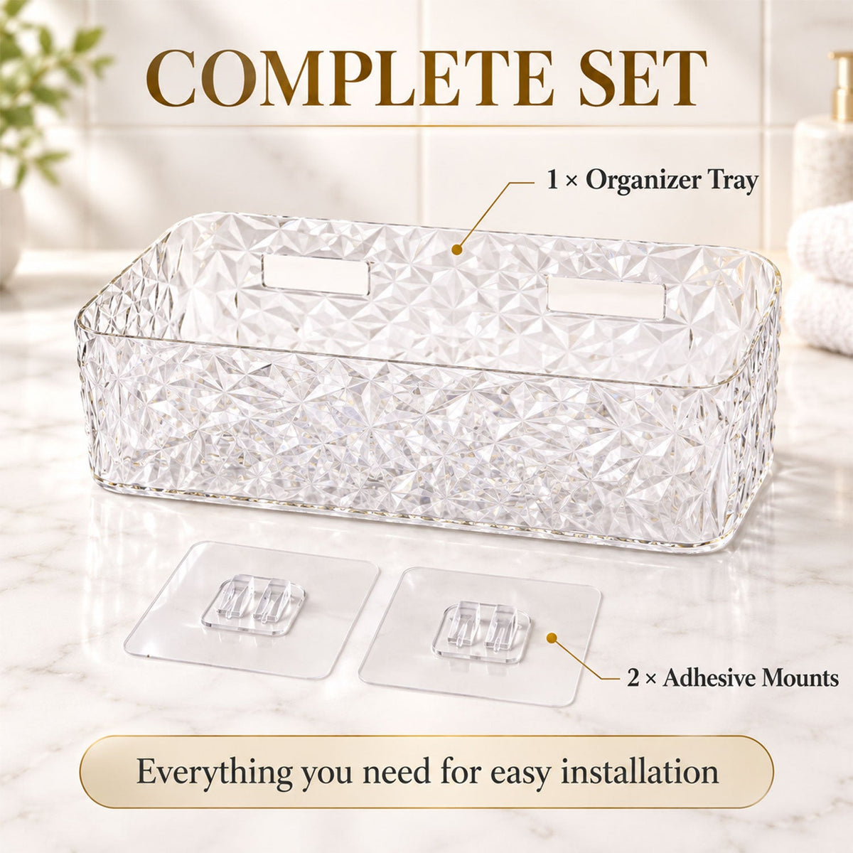 Diamond Design Bathroom Wall Rack for Toiletries and Cosmetic Storage (1 Pc)