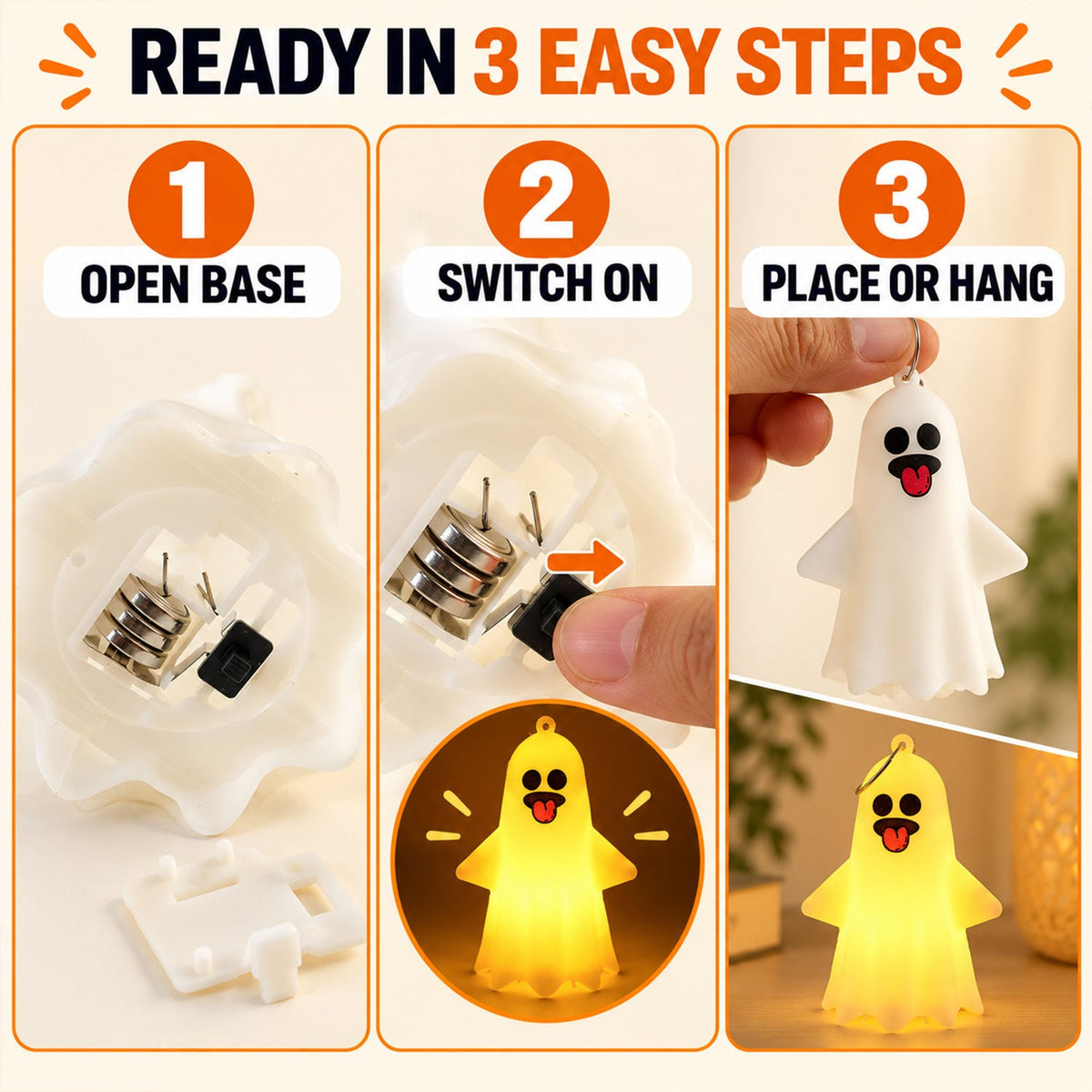 Ghost LED lamps white bg
