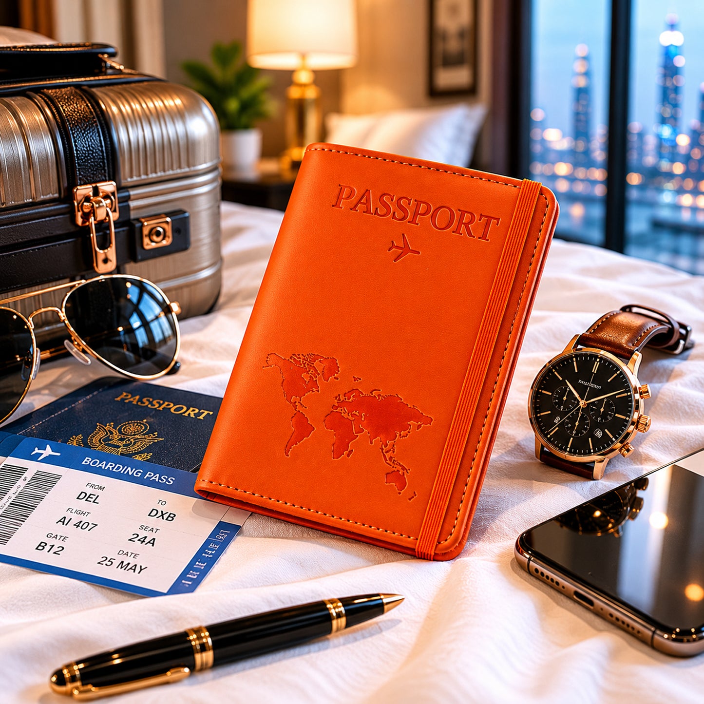 Premium Multifunction Travel Passport Holder & Wallet (15x11cm / 1 Pc)