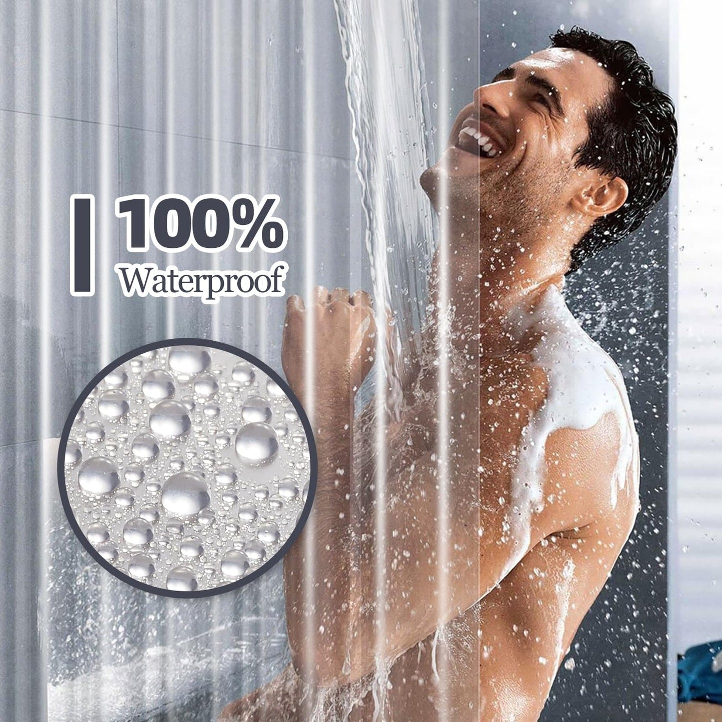 Waterproof Anti-Mildew Frosted Shower Curtain (Standard Fit / 51Ã—79 Inch)