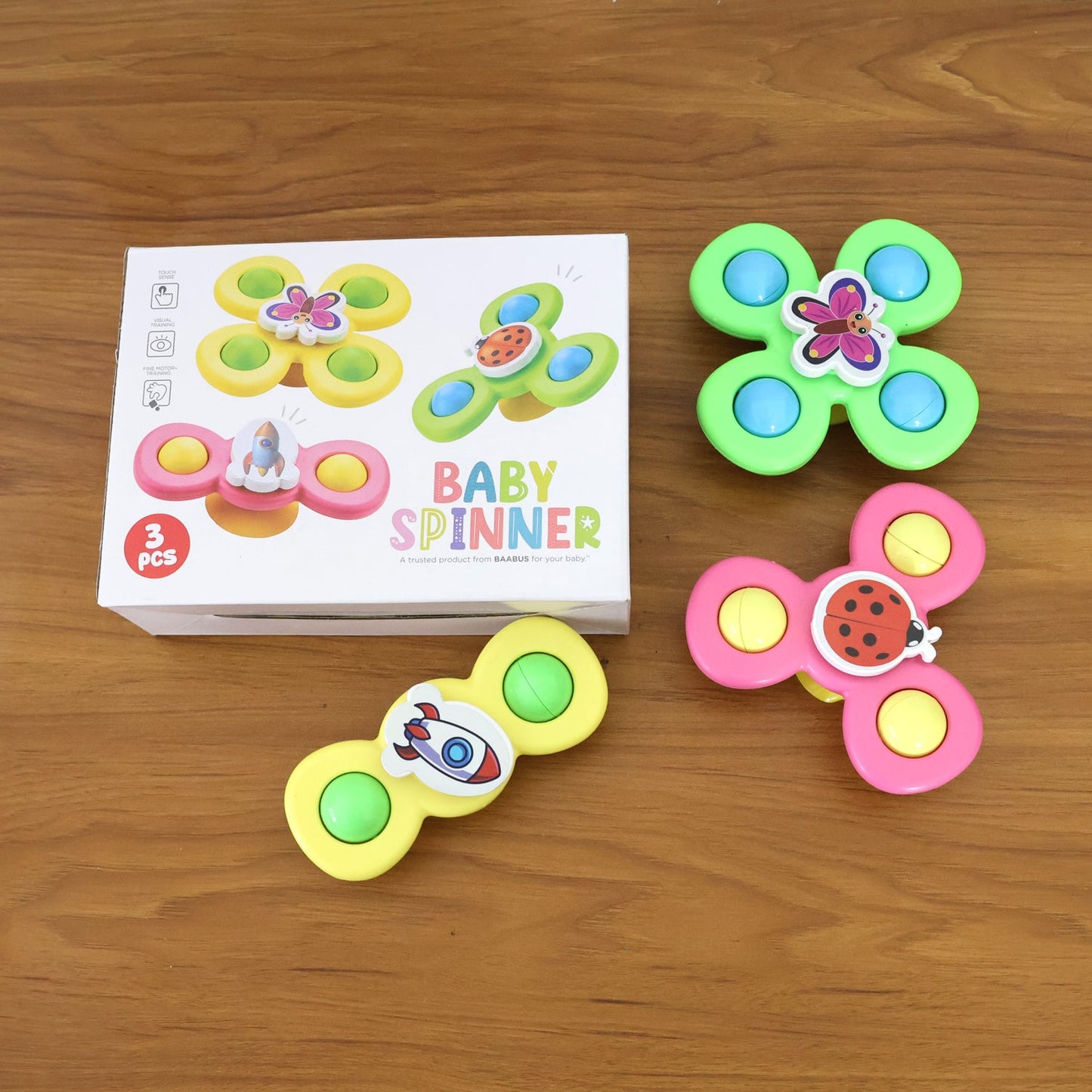 Colour Baby Spinner Toy Set â€“ Suction Cup Sensory Spin Toys (3 Pc Set)