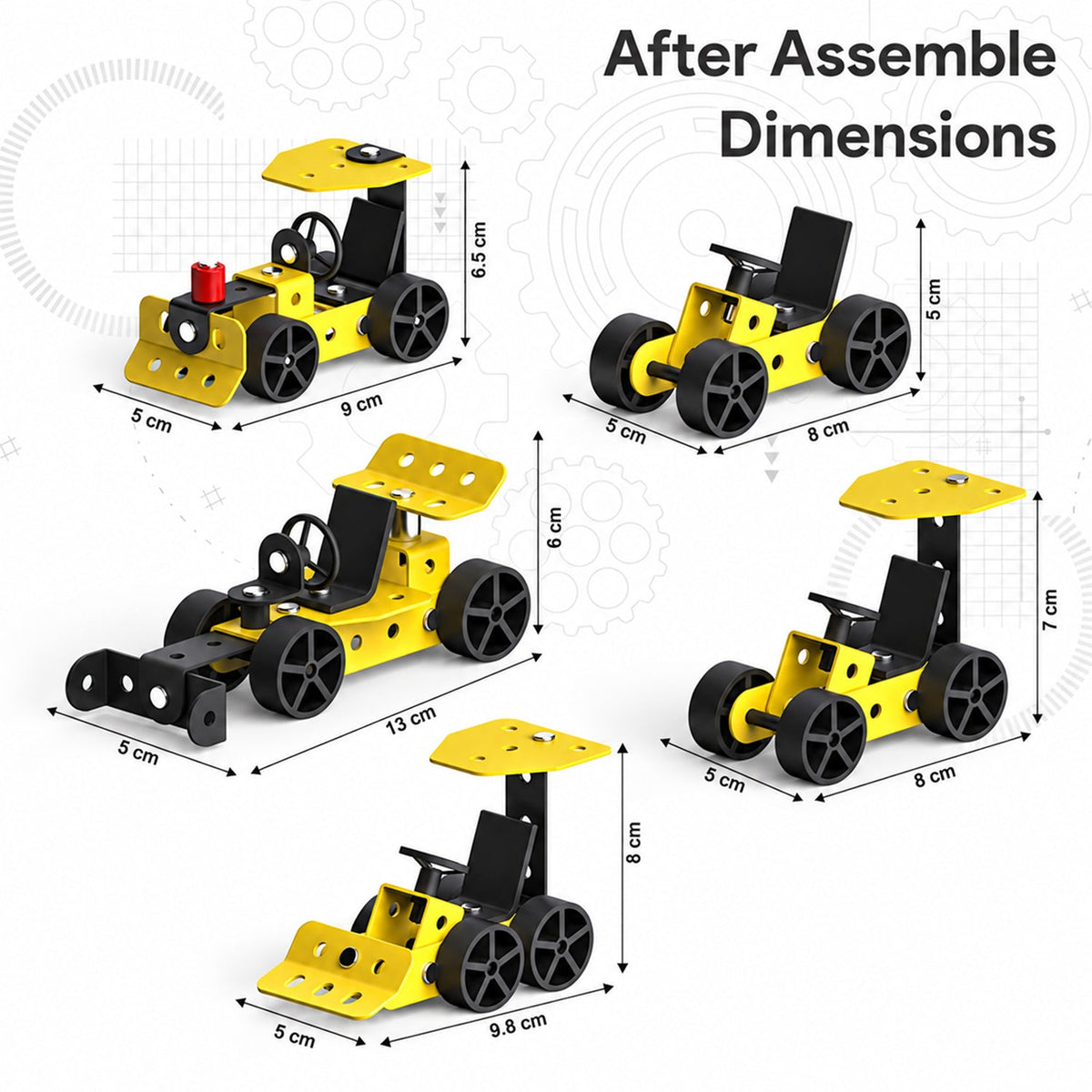 Diy Vehicle Construction Kit With Nuts Bolts And Tools For Kids (1 Set)
