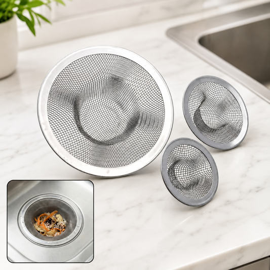 Stainless Steel Sink Drain Strainer Set (3 Pc)
