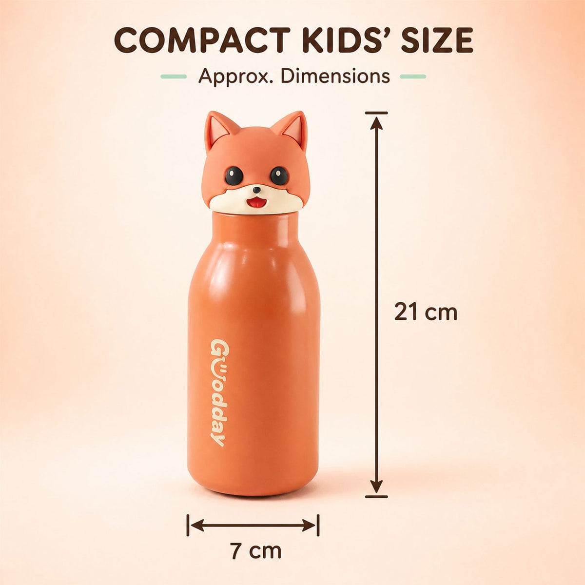 Water bottle 450 ml capacity and size details