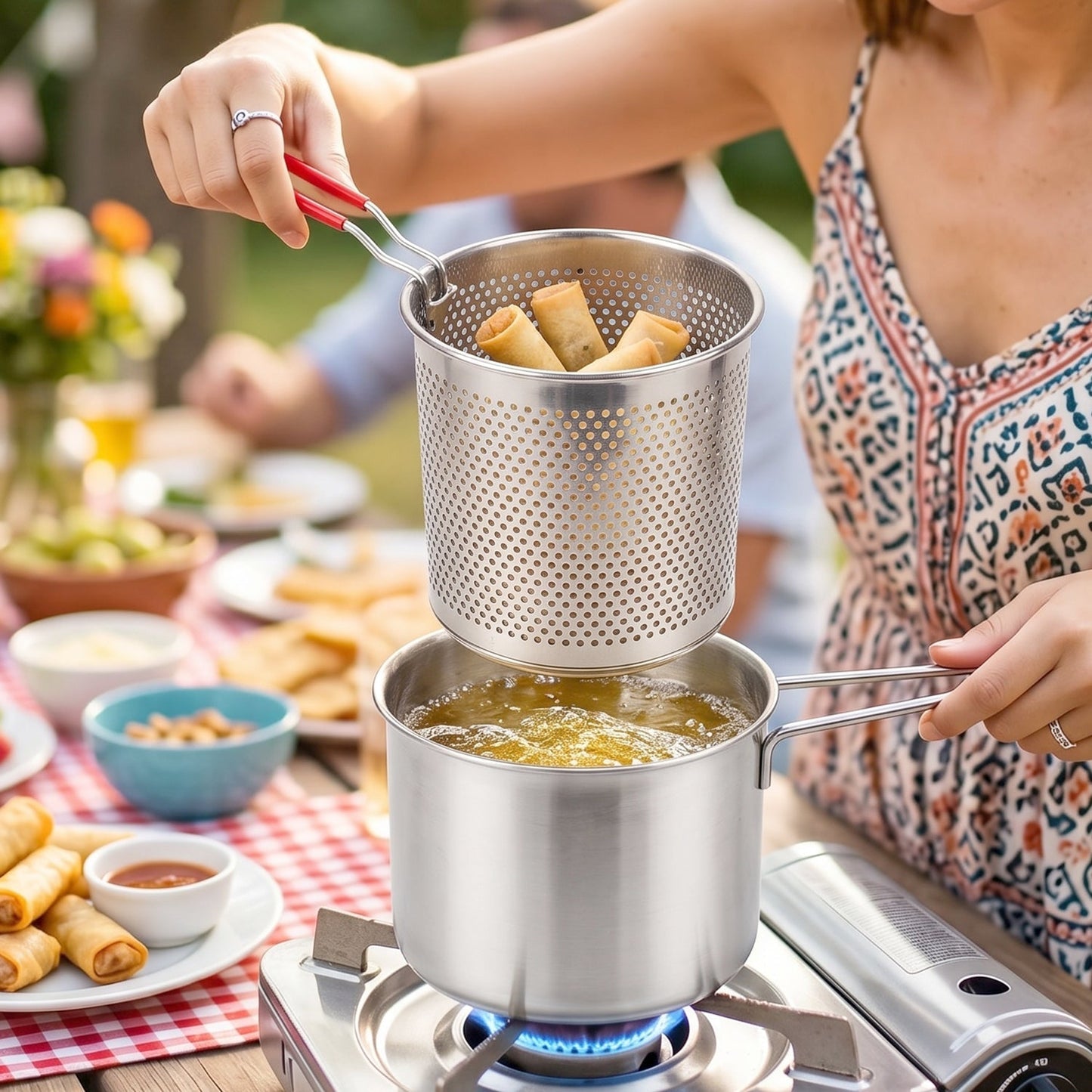 Strainer basket draining use