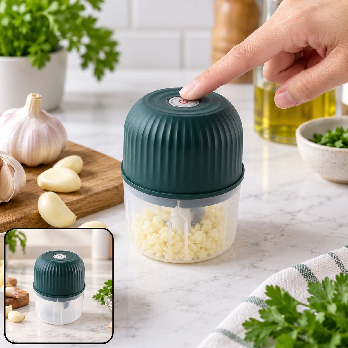Mini rechargeable garlic chopper image 1