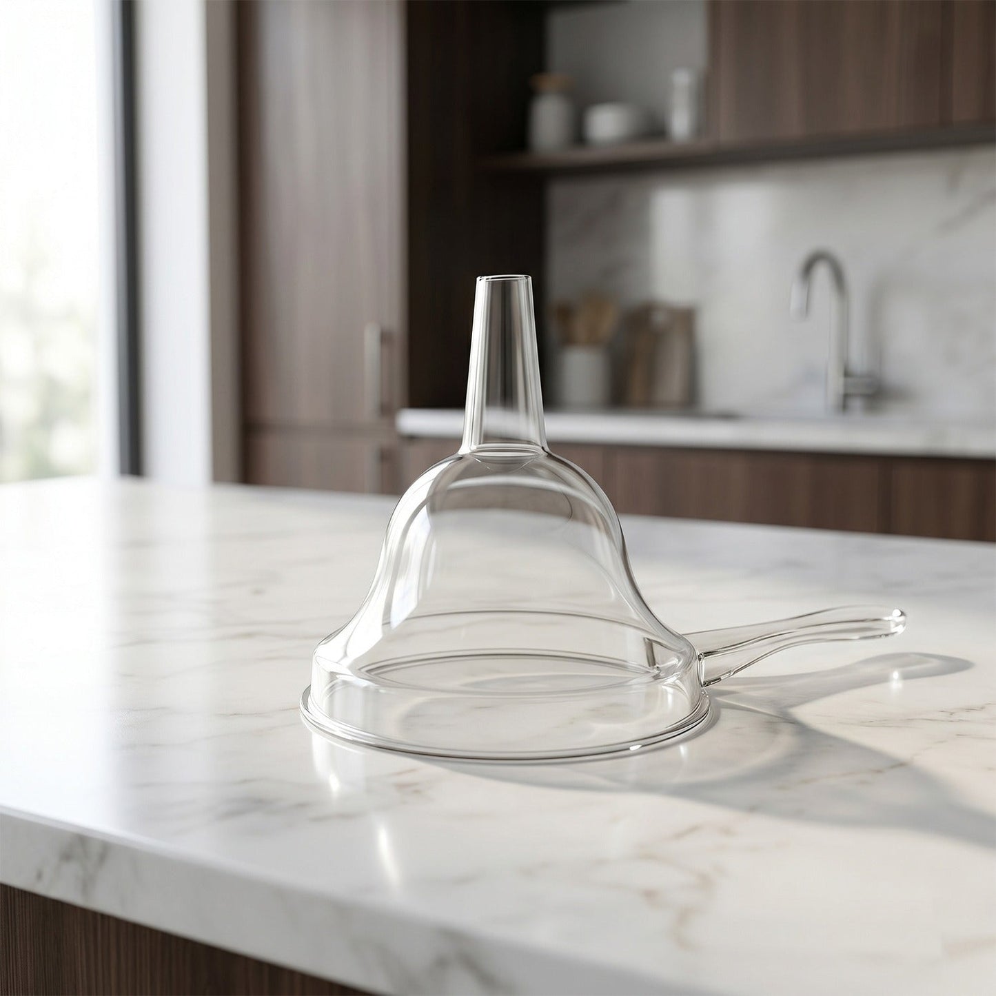 Wide mouth transparent funnel