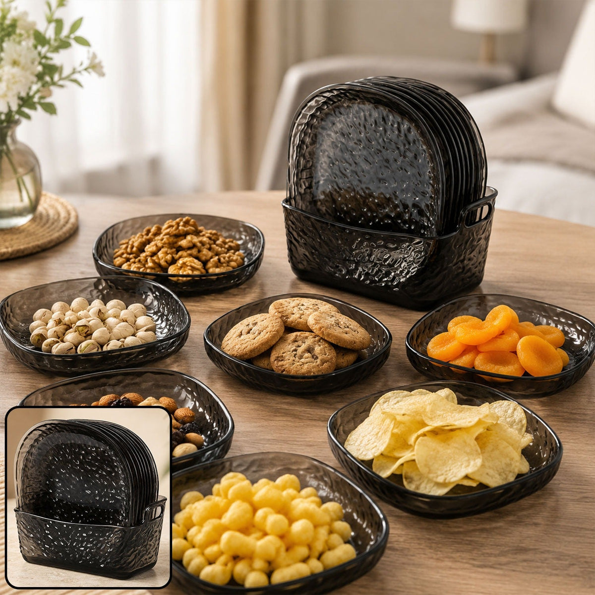 9 in 1 Snack Serving Plates  Multipurpose Organizer for Parties
