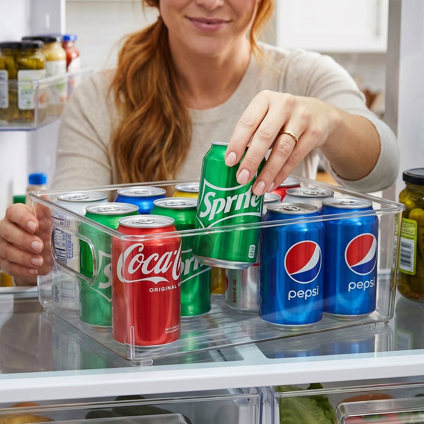 Clear organizer pantry use