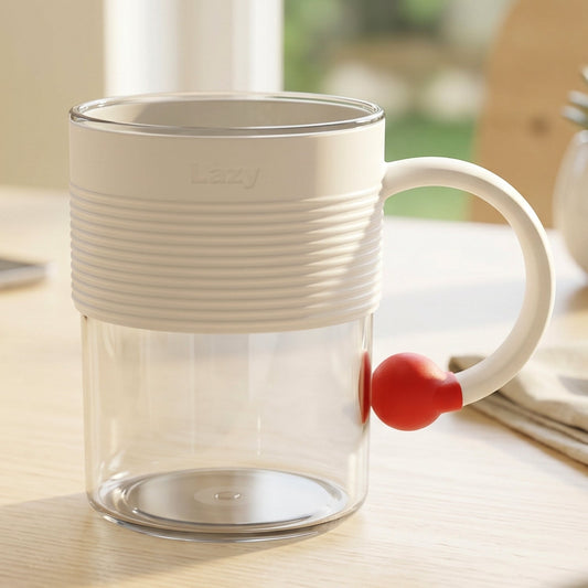 Transparent plastic tea coffee mug handle