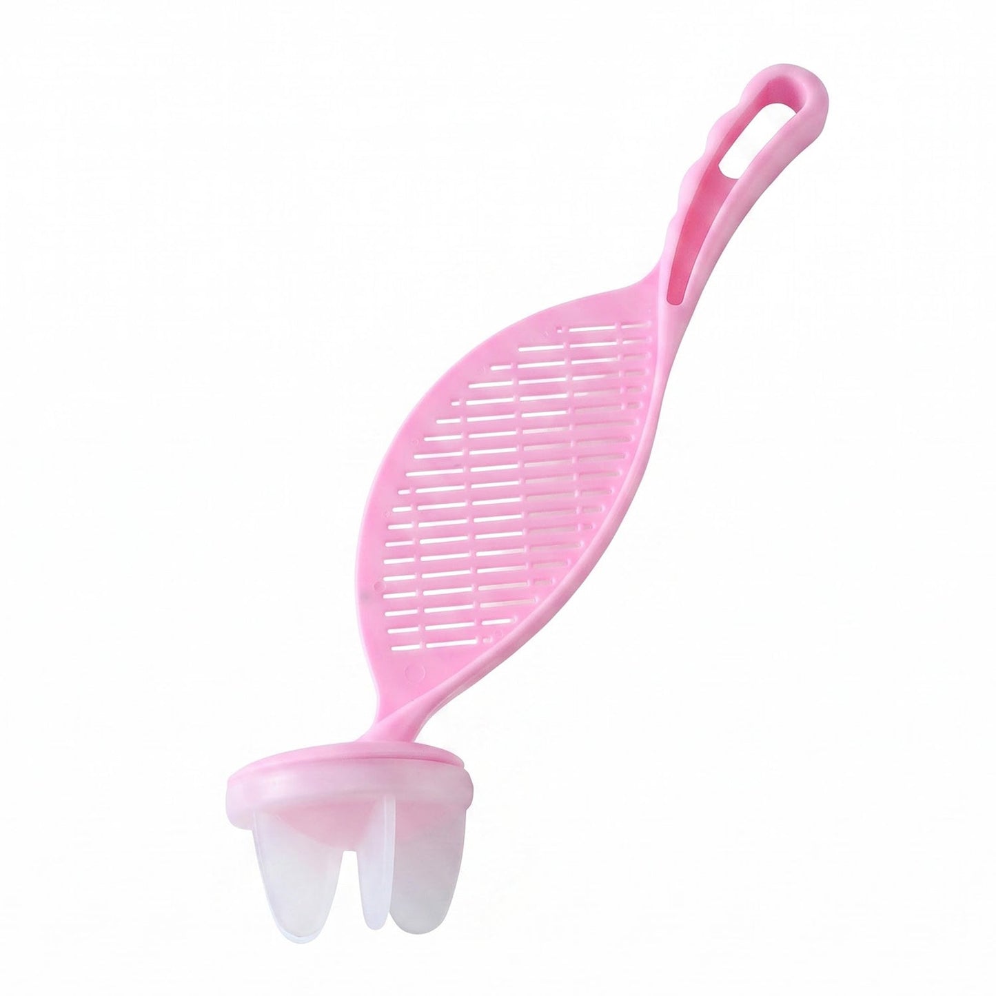 Plastic rice washing strainer on white background