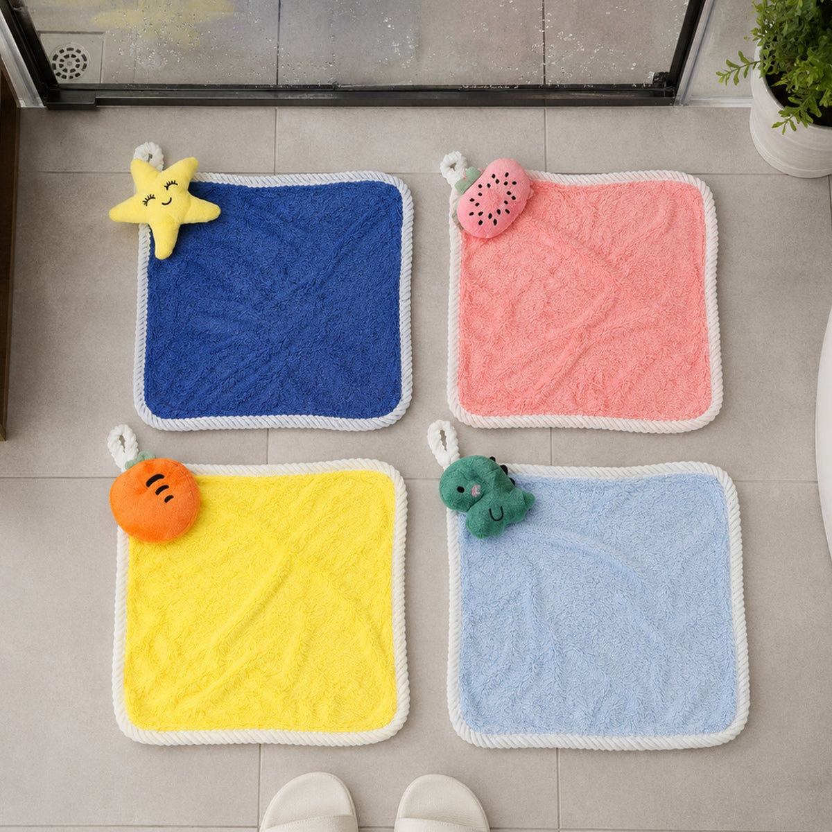 soft fruit print hand towels assorted colors